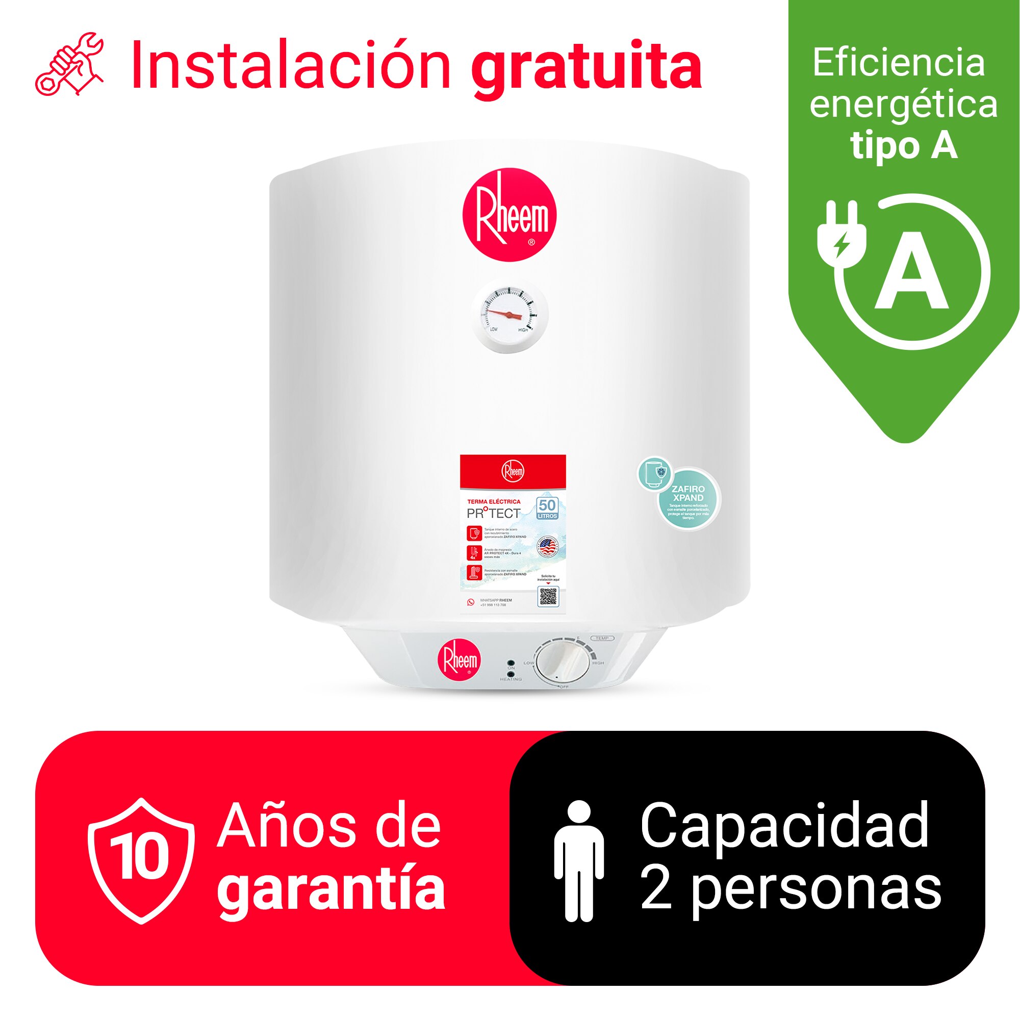 TERMA ELECTRICA 50 L RHEEM PROTECT