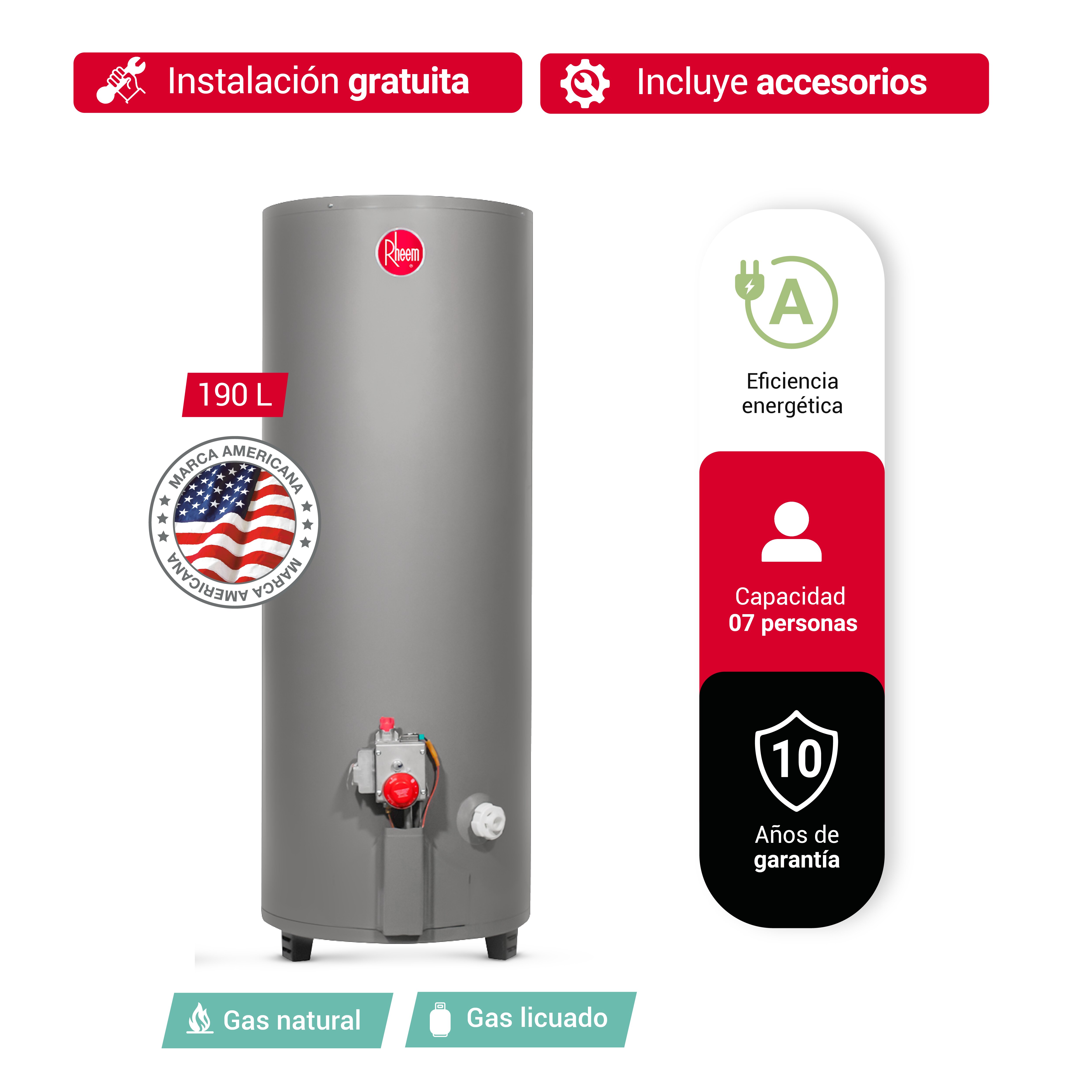 TERMOTANQUE 190L RHEEM GN(0050030018)